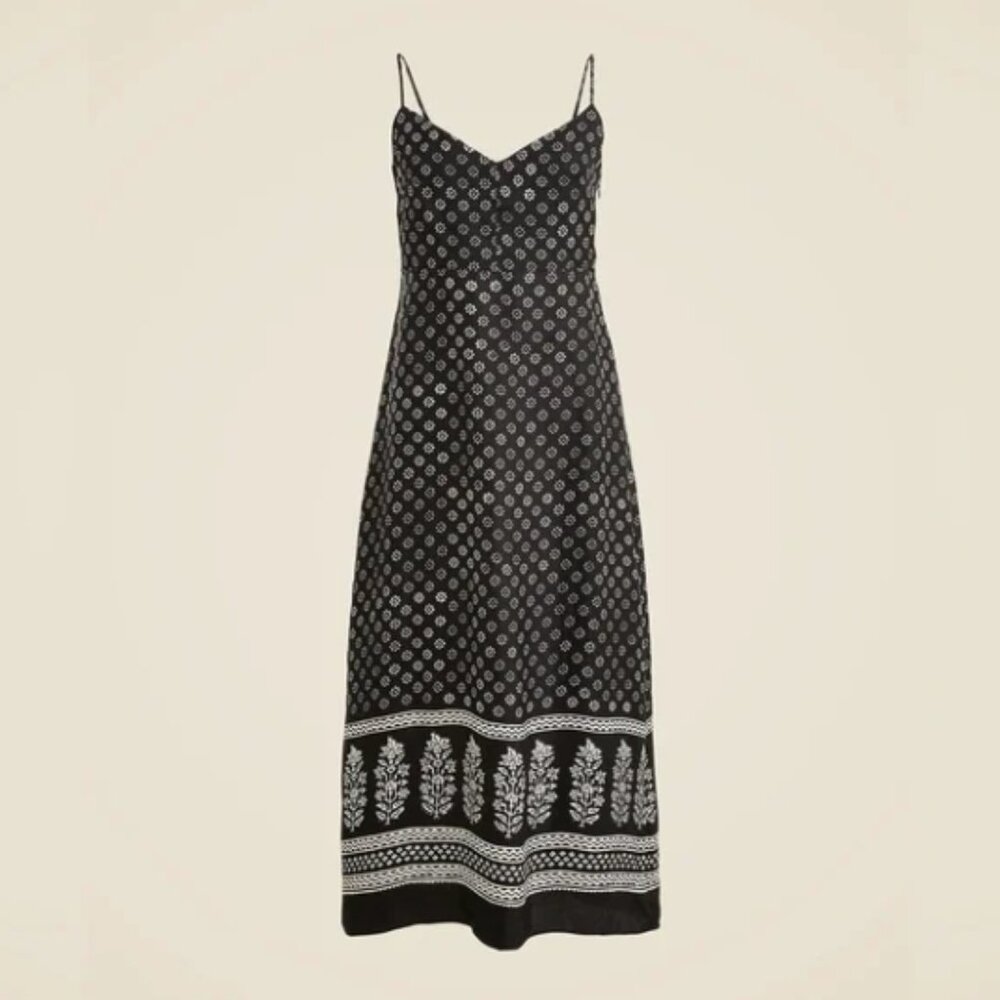 NWOT J.Crew Natasha Slip Dress in Block Print Size 4